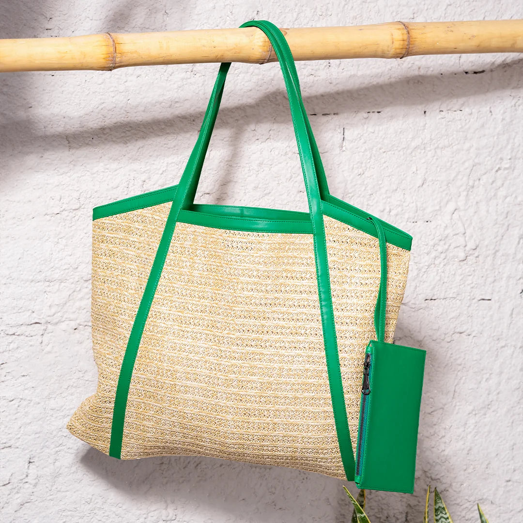 Knitted Tote Bag Green