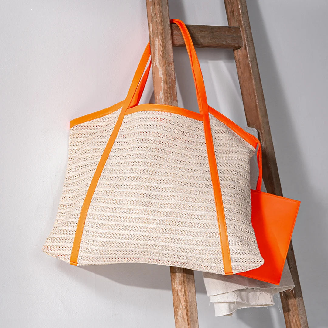 Knitted Tote Bag Orange