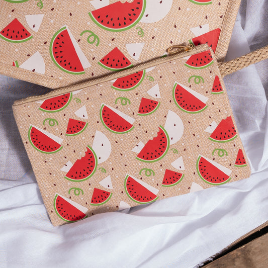 Watermelon Jute Clutch Bag