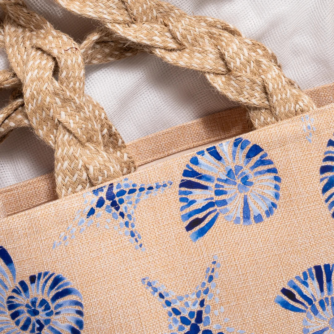 Sea Shells Jute Tote Bag