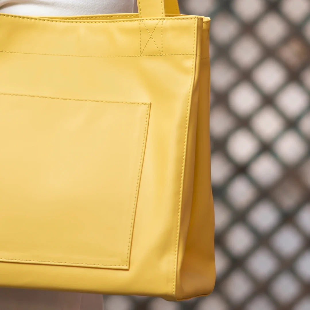 Leather Shoulder Bag with built-in Pouch Yellow