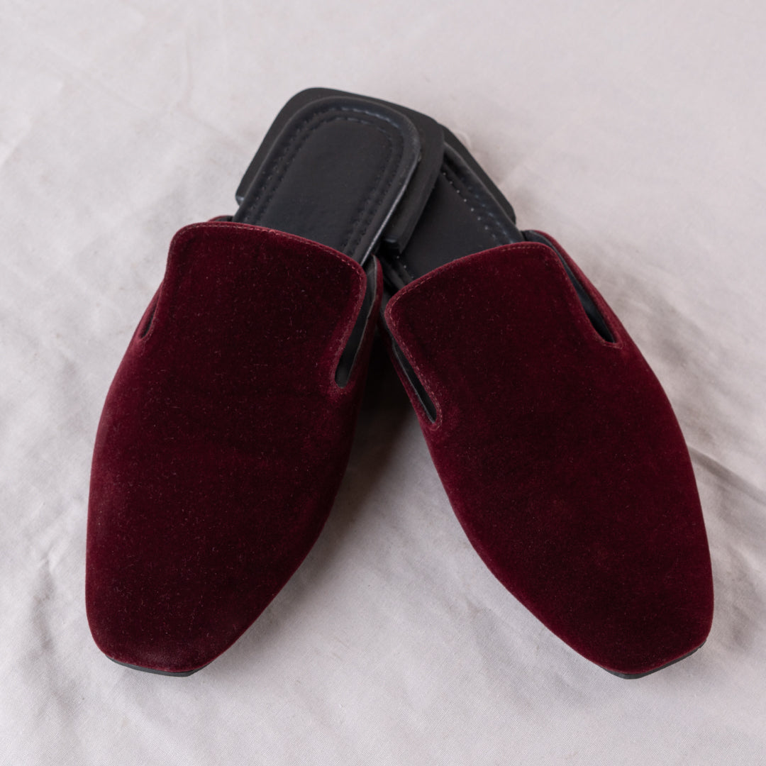 Women's Suede Mules - Red