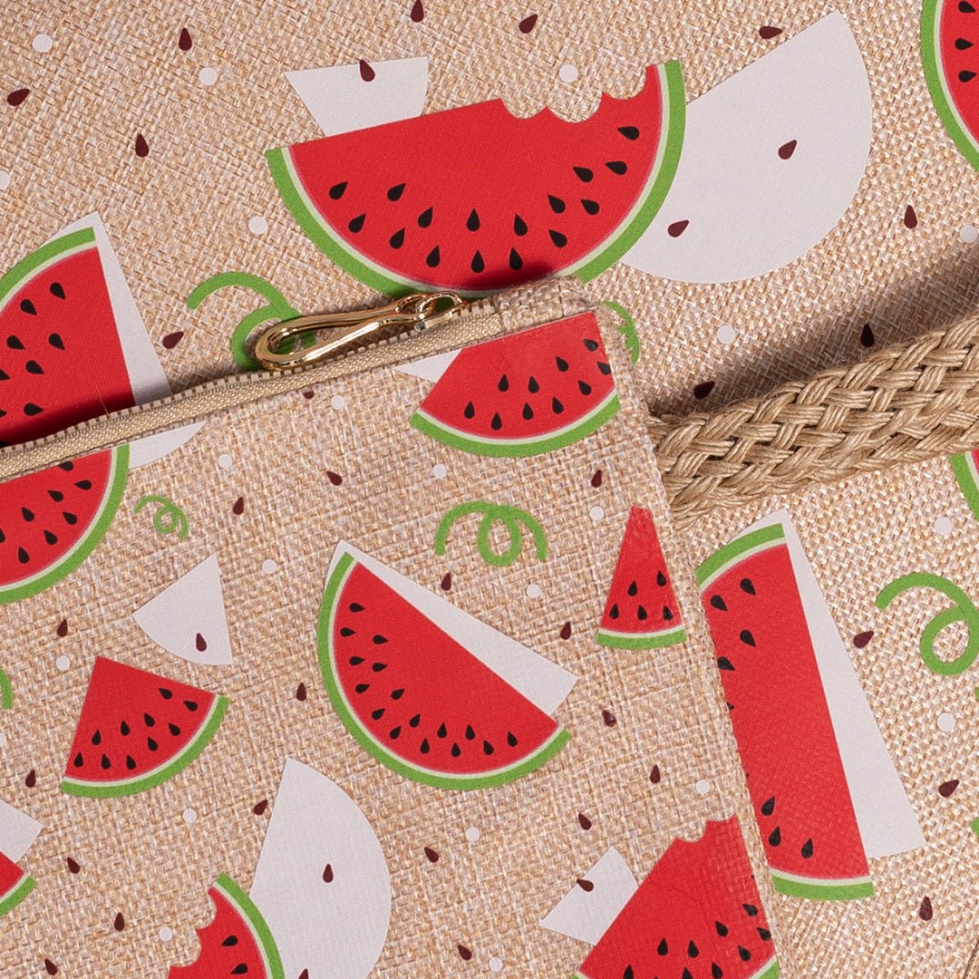 Watermelon Jute Clutch Bag