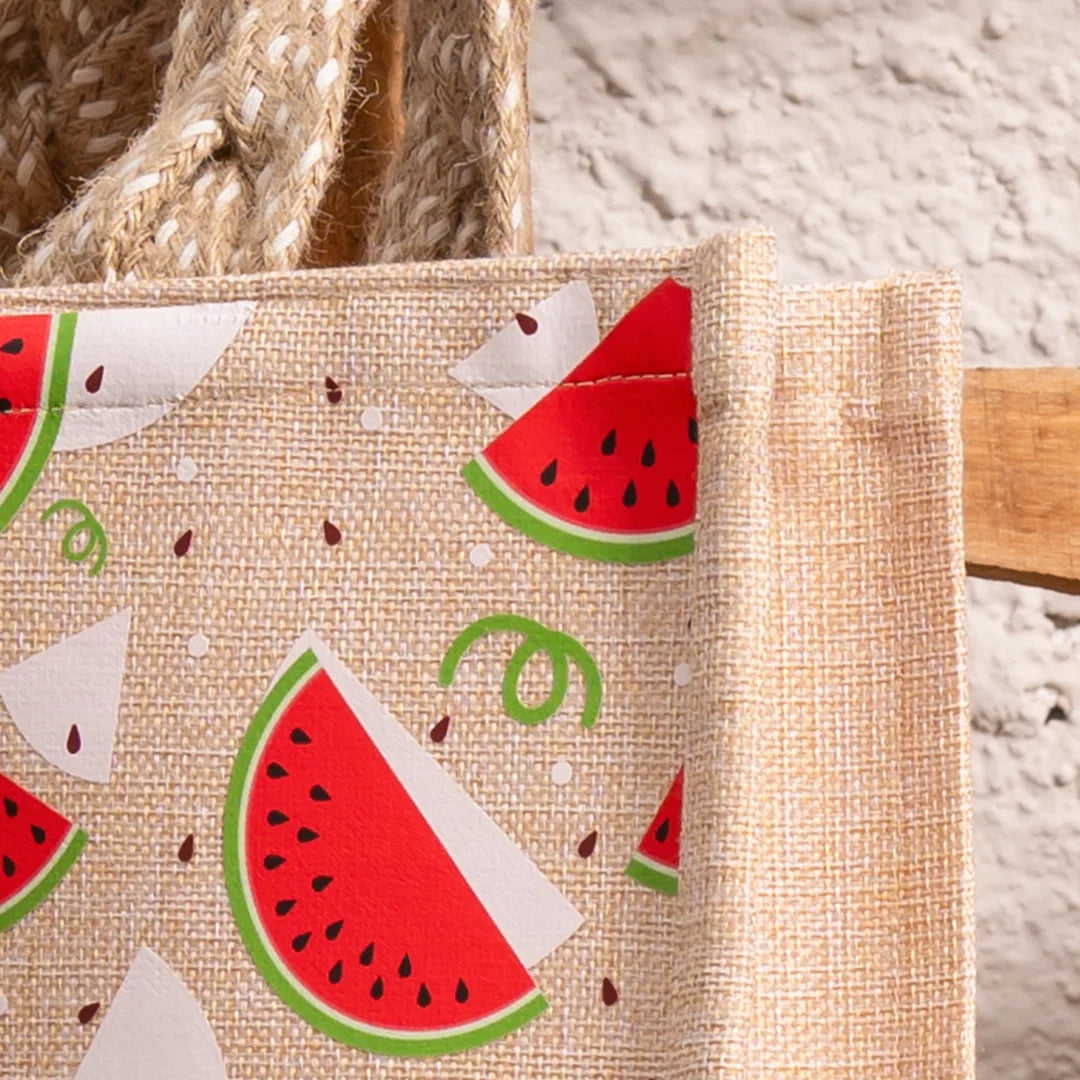 Watermelon Jute Tote Bag