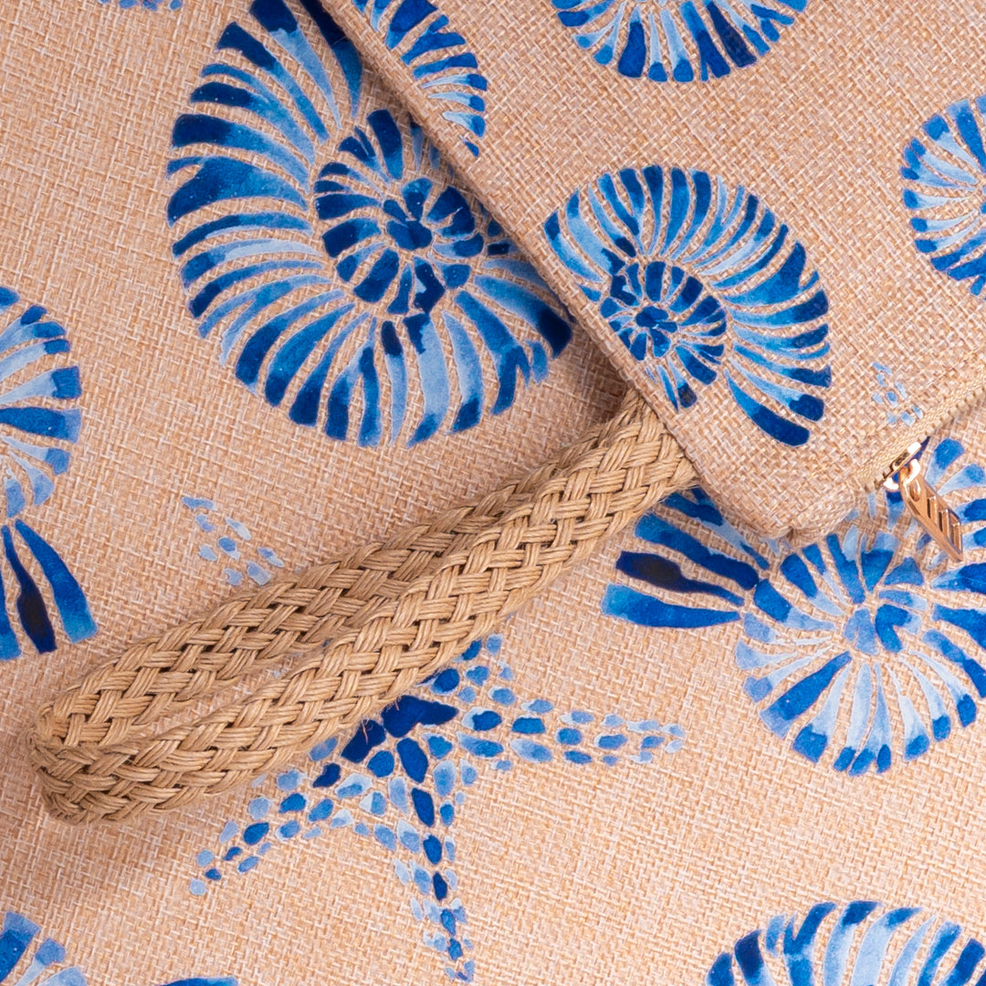 Sea Shells Jute Clutch Bag