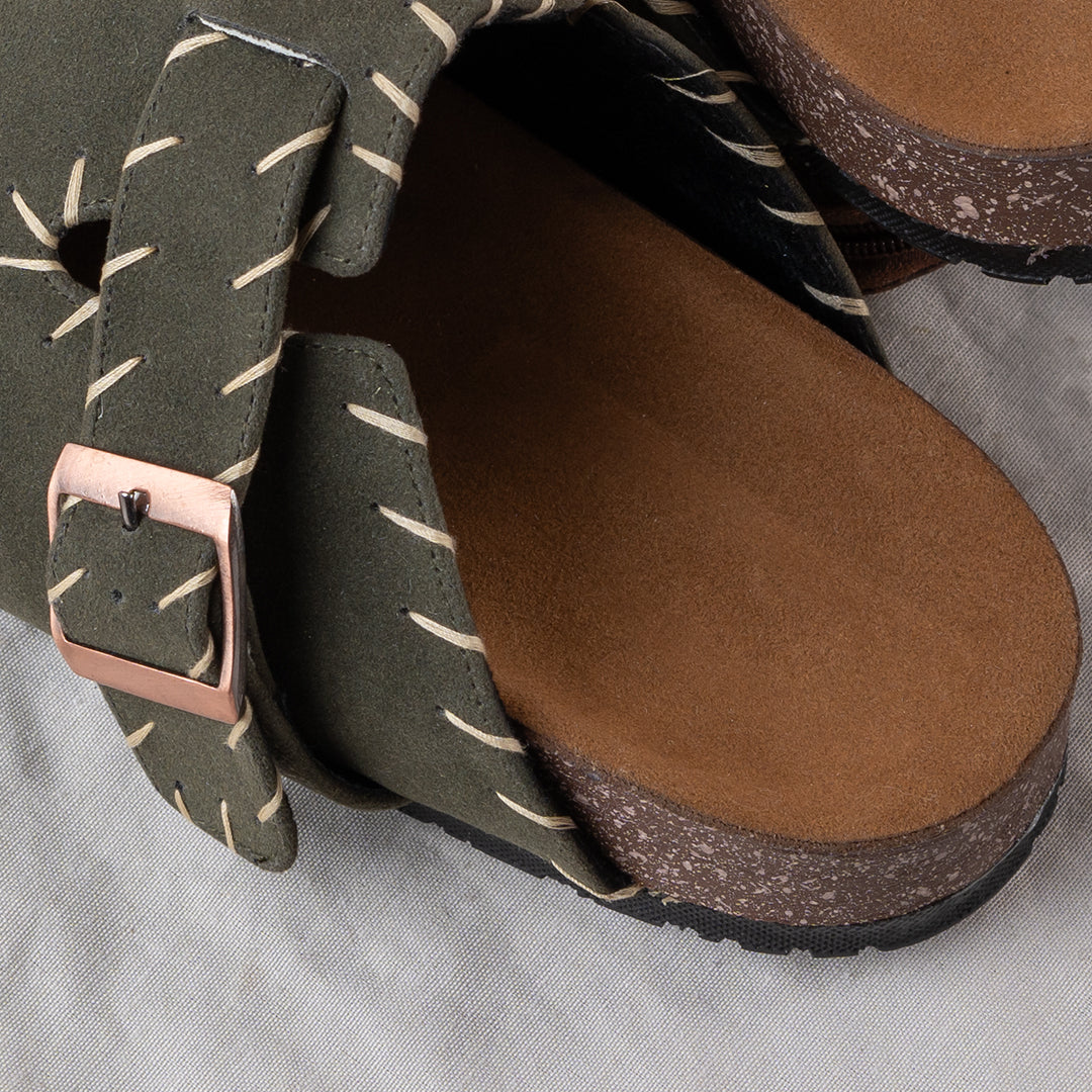 Olive Suede Catanella with Buckle