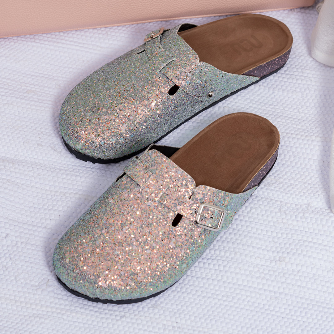 Glittery Clogs Gray