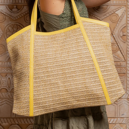 Knitted Tote Bag Yellow