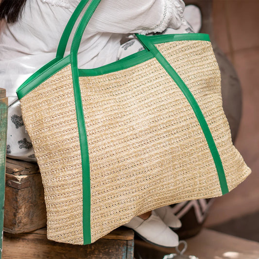 Knitted Tote Bag Green